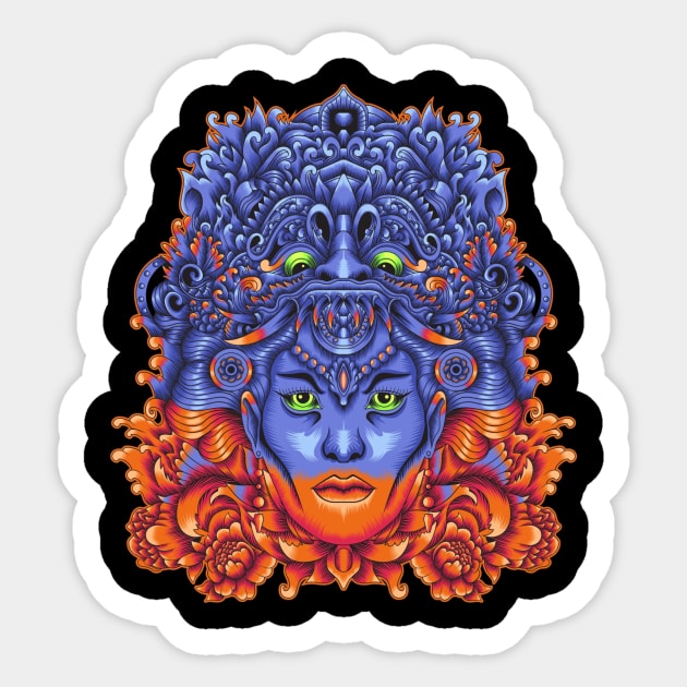 Balinese Mask Sticker by KINNFUL